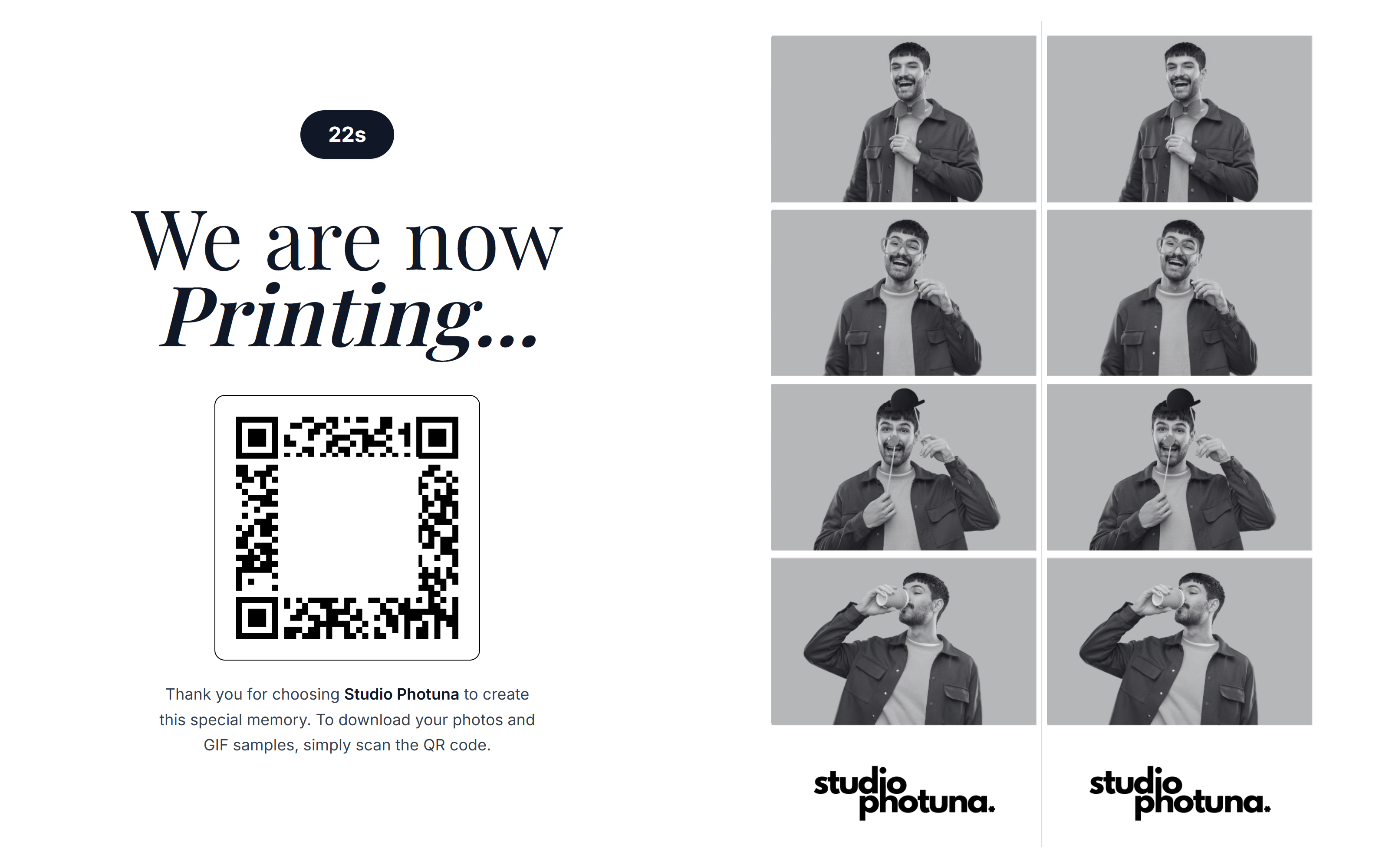 Now printing screen with QR code